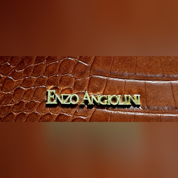 Enzo Angiolini Tan Croc-Embossed Design Shoulder Bag/tote - Picture 1 of 7
